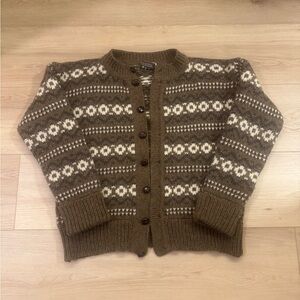 Vintage 100% Icelandic Wool Fair Isle Cardigan